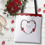 Bolso De Tela Floral Red Rose Bridesmaid Gift<br><div class="desc">Say "thank you" to your bridal party with a touch of romantic flair. These bridesmaid tote bags are the perfect way to package your proposal gifts or "getting ready" treats. Featuring the collection’s signature red rose heart and a decorative scalloped trim, these bags make for stunning group photos on the...</div>
