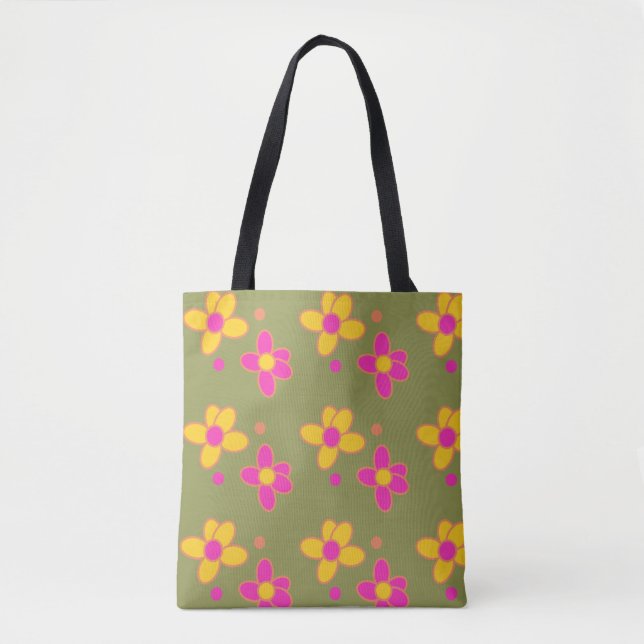 Bolso De Tela Floral retro 70 (Anverso)