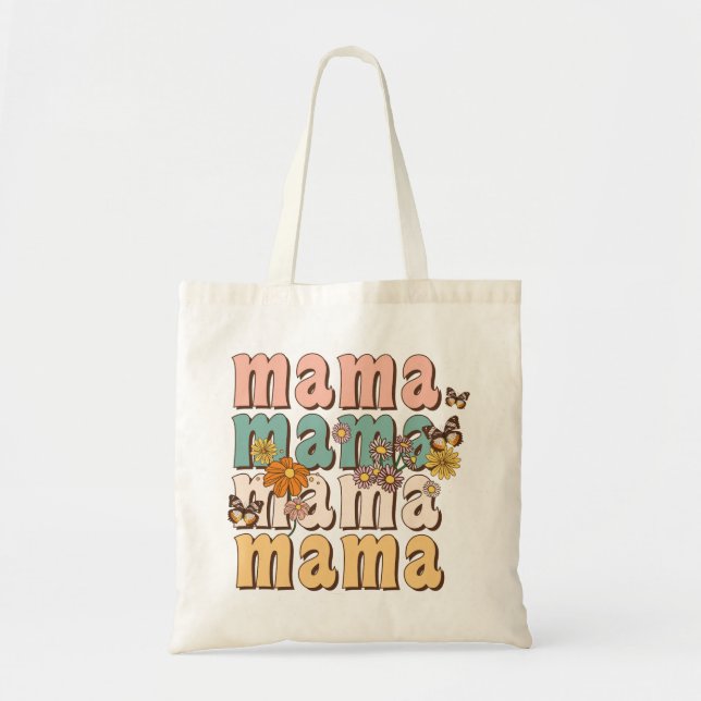 Bolso De Tela Floral retro Mama (Frente)