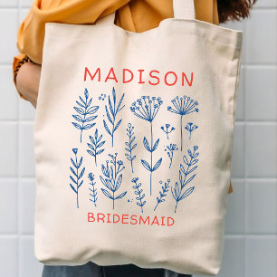 Bolso De Tela Floral Retro Rústico Personalizado para Boda de Fi