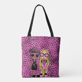 Bolso De Tela floral rosa y negro rosa y negra anista