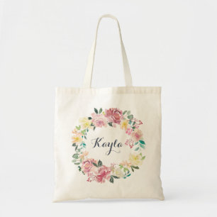 Bolso De Tela Floral Rubor Greenery Eucalyptus Wreath Bridesmaid
