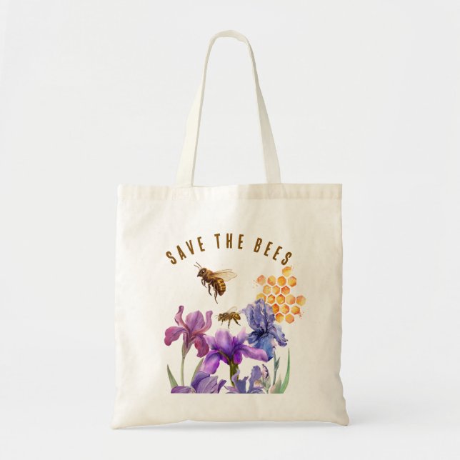 Bolso De Tela Floral Savethe abejas Tote Bag (Frente)