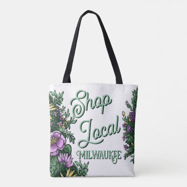 Bolso De Tela Floral Shop local, city (Reverso)