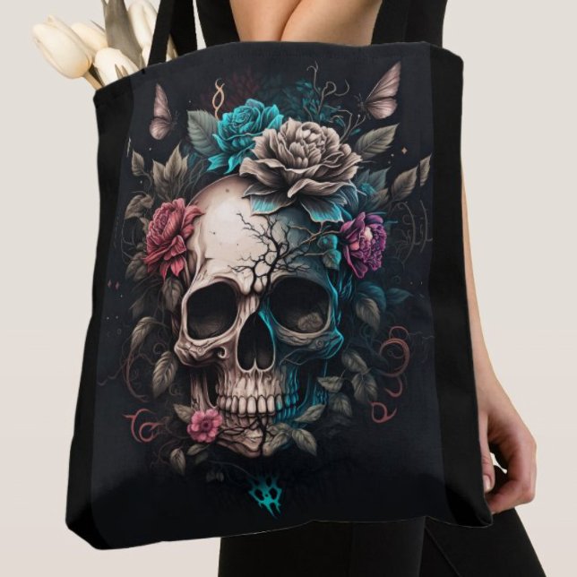Bolso De Tela Floral Skull (Subido por el creador)