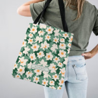 Floral Spring Daffodil Blooms | Monogramado verde