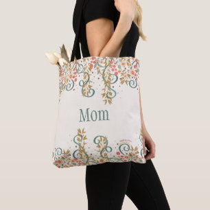 Bolso De Tela Floral Spring Flowers Nombre personalizado de la m