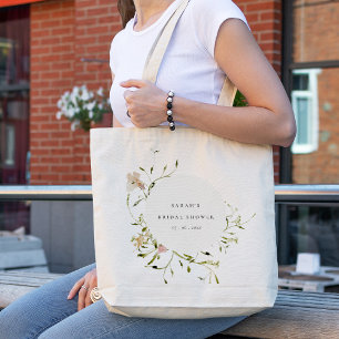 Bolso De Tela Floral suave Rubor Meadow Wreath Brillante
