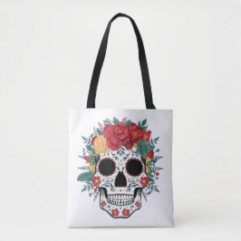 Bolso De Tela Floral Sugar Skull
