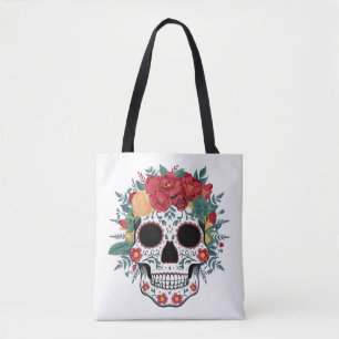 Bolso De Tela Floral Sugar Skull