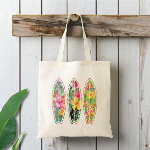 Bolso De Tela Floral Surfboard Beach Day