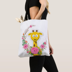 Bolso De Tela Floral Tote Bag Giraffe
