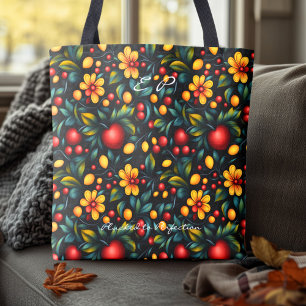 Bolso De Tela Floral tradicional de Khokhloma con toque moderno