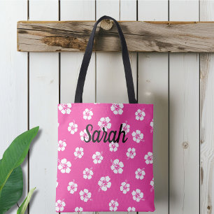 Bolso De Tela Floral tropical rosa personalizada