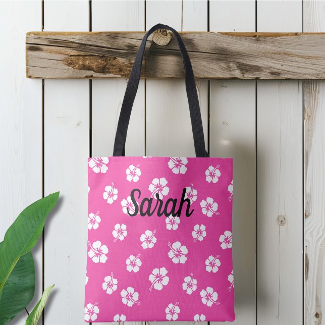 Bolso De Tela Floral tropical rosa personalizada (Subido por el creador)