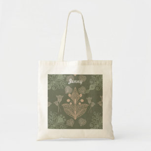 Bolso De Tela Floral verde Art Nouveau personalizada
