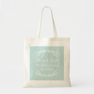 Bolso De Tela Floral verde azulada Gracias Tote Boda