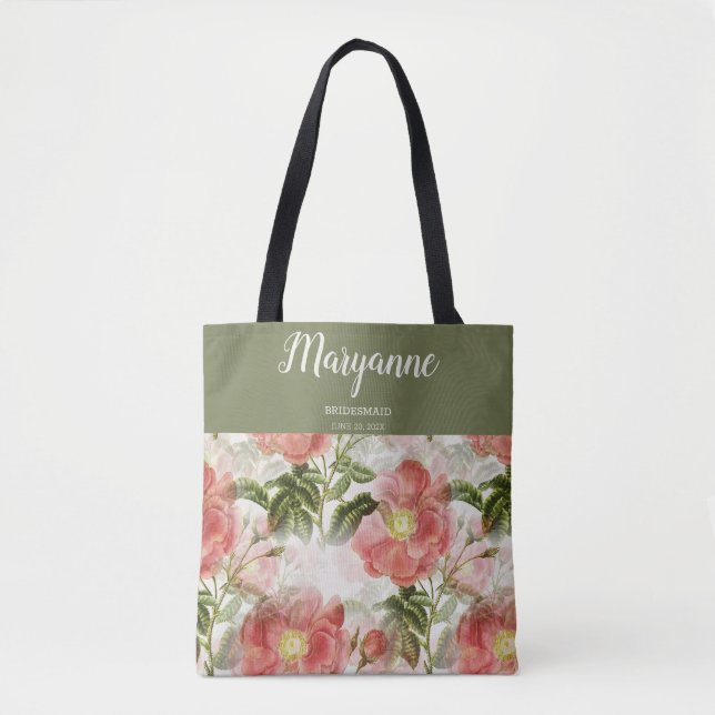 Bolso De Tela Floral vintage pintada (Anverso)