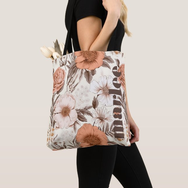 Bolso De Tela Floral virgen Siena Pink Antiguo Boho Wildflower (Detalle)