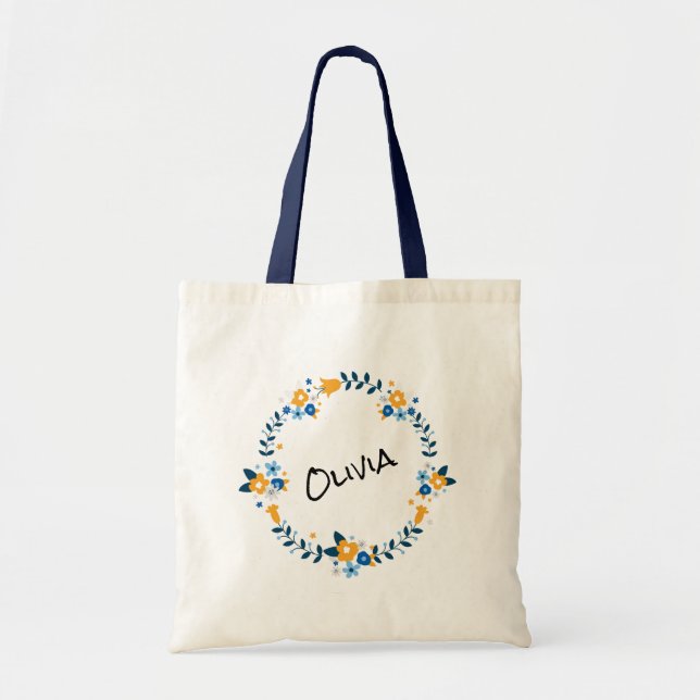 Bolso De Tela Floral Wreath (Frente)