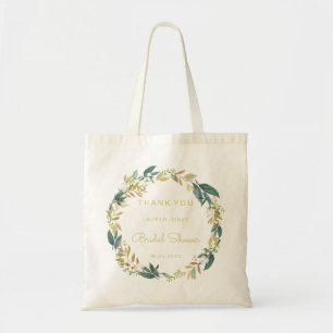 Bolso De Tela Floral Wreath Bridal Shower Gift Tote Bag