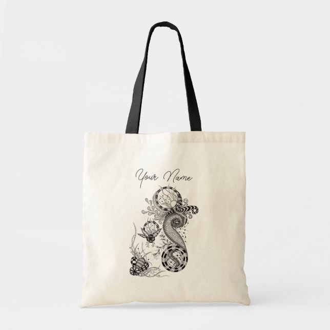Bolso De Tela Florale Tangle Zeichnung -  (Frente)