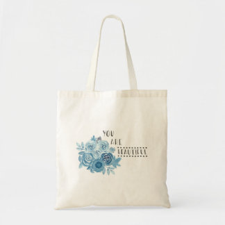 Bolso De Tela Florales azules ilustrados "le son" tote hermoso