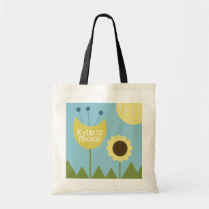 Bolso De Tela Florales Divertidos Escenario Geométrico Libros De