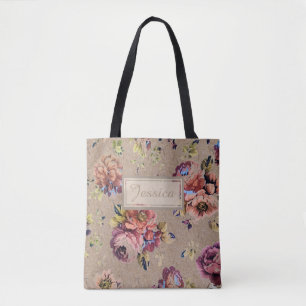 Bolso De Tela Florales Rústicos Vintage Personalizados