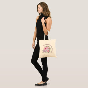 Bolso De Tela Florece Donde Estás Plantada Motivación Floral