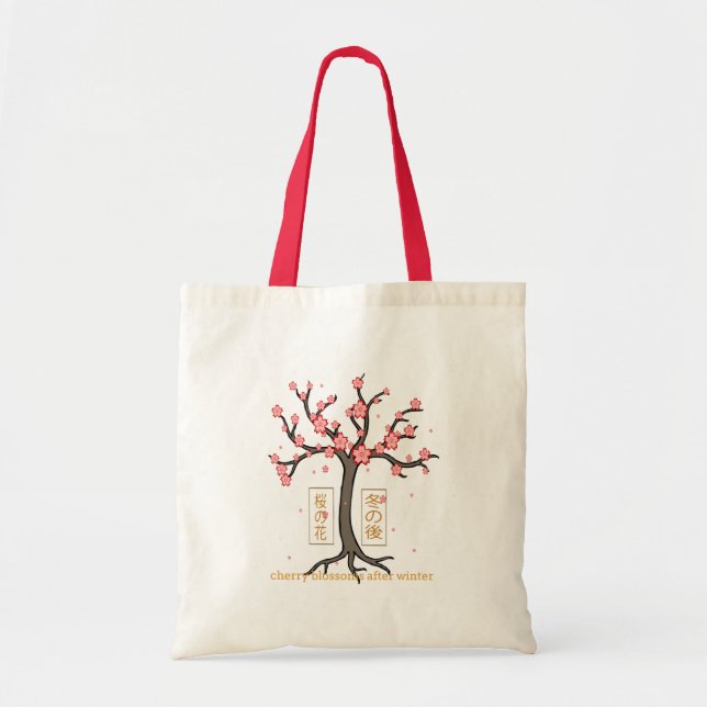 Bolso De Tela Florecen cerezos después del invierno (Frente)