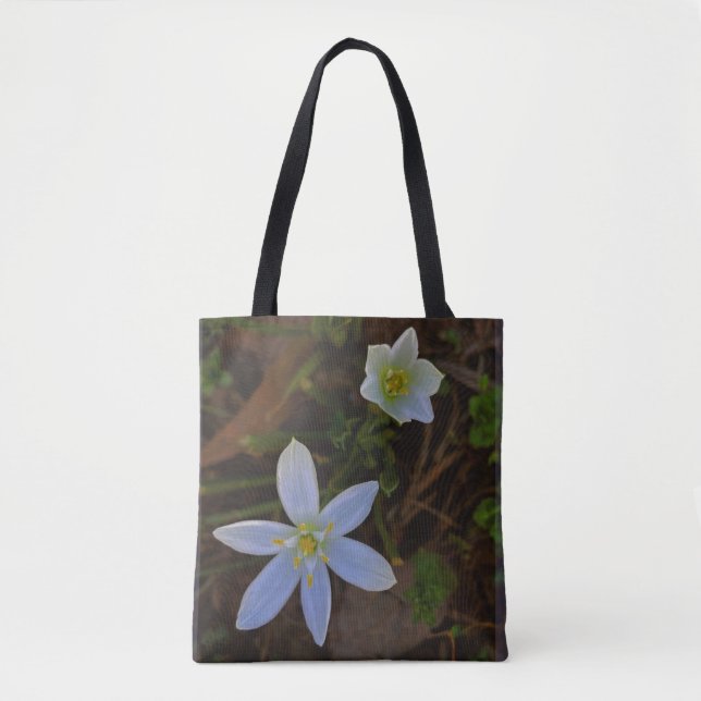 Bolso De Tela florecer en blanco (Anverso)