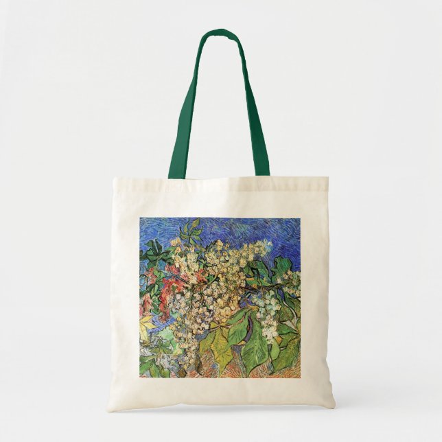 Bolso De Tela Florecientes ramas de castaño de Vincent van Gogh (Frente)
