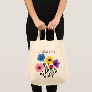 Bolso De Tela Florecilla Bonita Arte Naif de Niño Comestibles