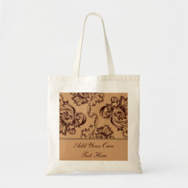 Bolso De Tela Florecimiento de la cosecha (Marrón oscuro)