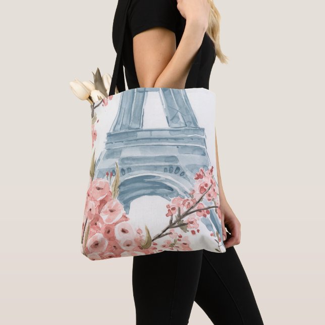 Bolso De Tela Florecimiento del cerezo en París (Detalle)