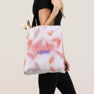 Bolso De Tela Florecimiento Estético en Pétalos Florales Rosados