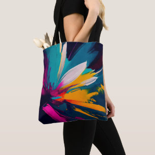 Bolso De Tela Florecimiento Vívido – Energía Floral Abstracta Ex