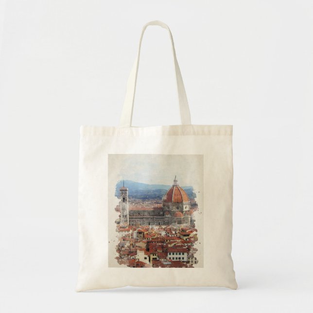 Bolso De Tela Florence Italy Watercolor Art (Frente)
