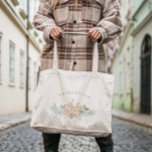 Bolso De Tela Florencia de color de agua rústico en la criada ve<br><div class="desc">Flores de acuarela rusas en la bolsa de tote de la dama de honor verde ardiente #floral con la mano pintada de flores #romántico botánico #floral #boda de primavera #elegante #boda formal #boda #elegante boda #romántico boda</div>