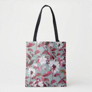 Bolso De Tela Florencia floral. Flores acuarelas sin fisuras.