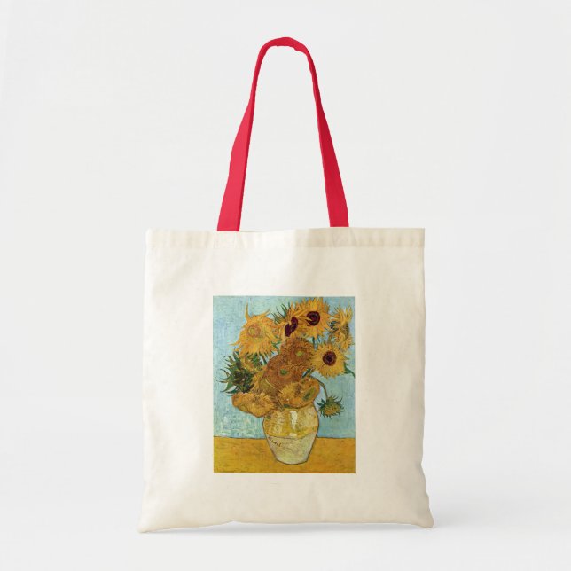Bolso De Tela Florero con doce girasoles de Van Gogh (Frente)