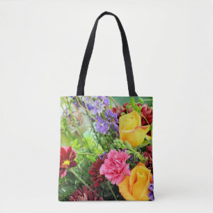 Bolso De Tela Flores