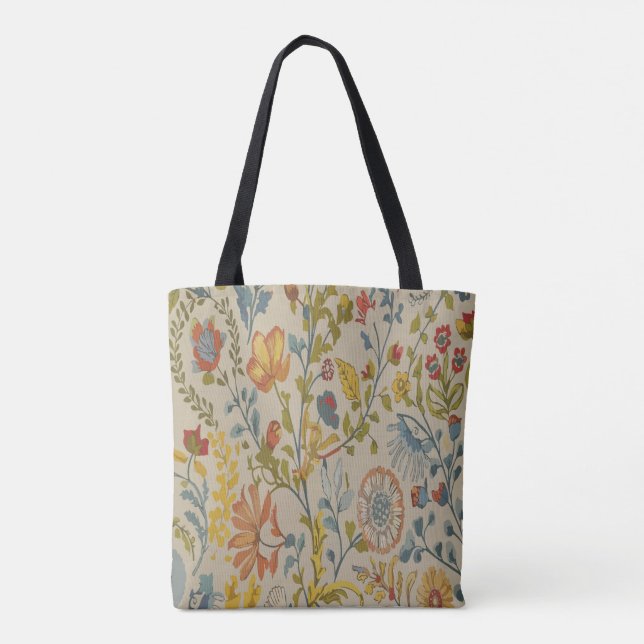 Bolso De Tela Flores (Reverso)