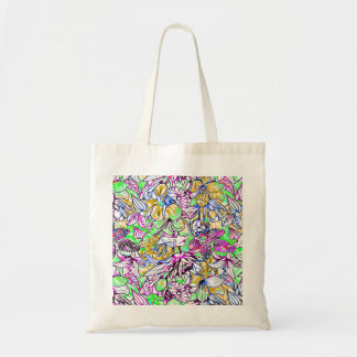 Bolso De Tela Flores abstractas de color
