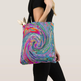 Bolso De Tela Flores abstractas psicodélicas olas de color de ar