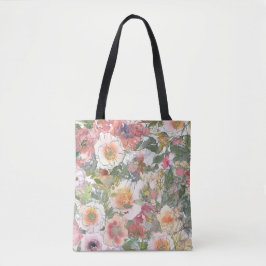 Bolso De Tela Flores acuarelas