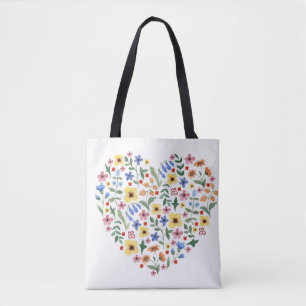 Bolso De Tela Flores acuarelas patrón transparente