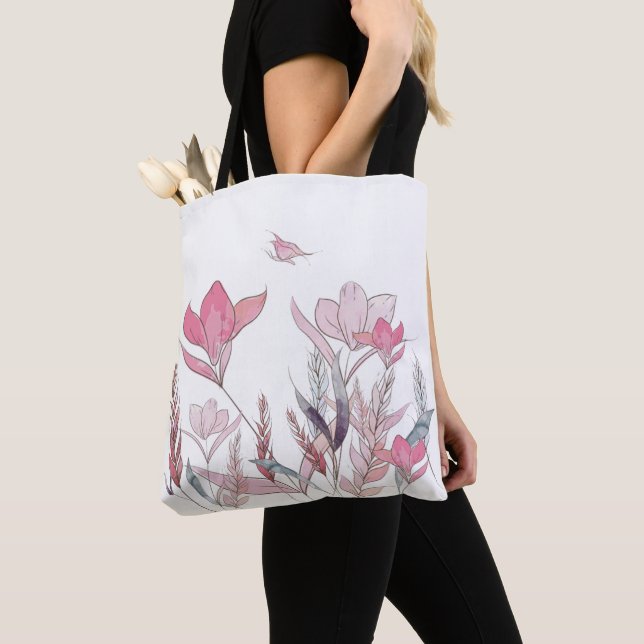 Bolso De Tela Flores acuáticas (Detalle)