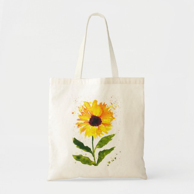 Bolso De Tela Flores acuáticas de girasol amarillo (Frente)